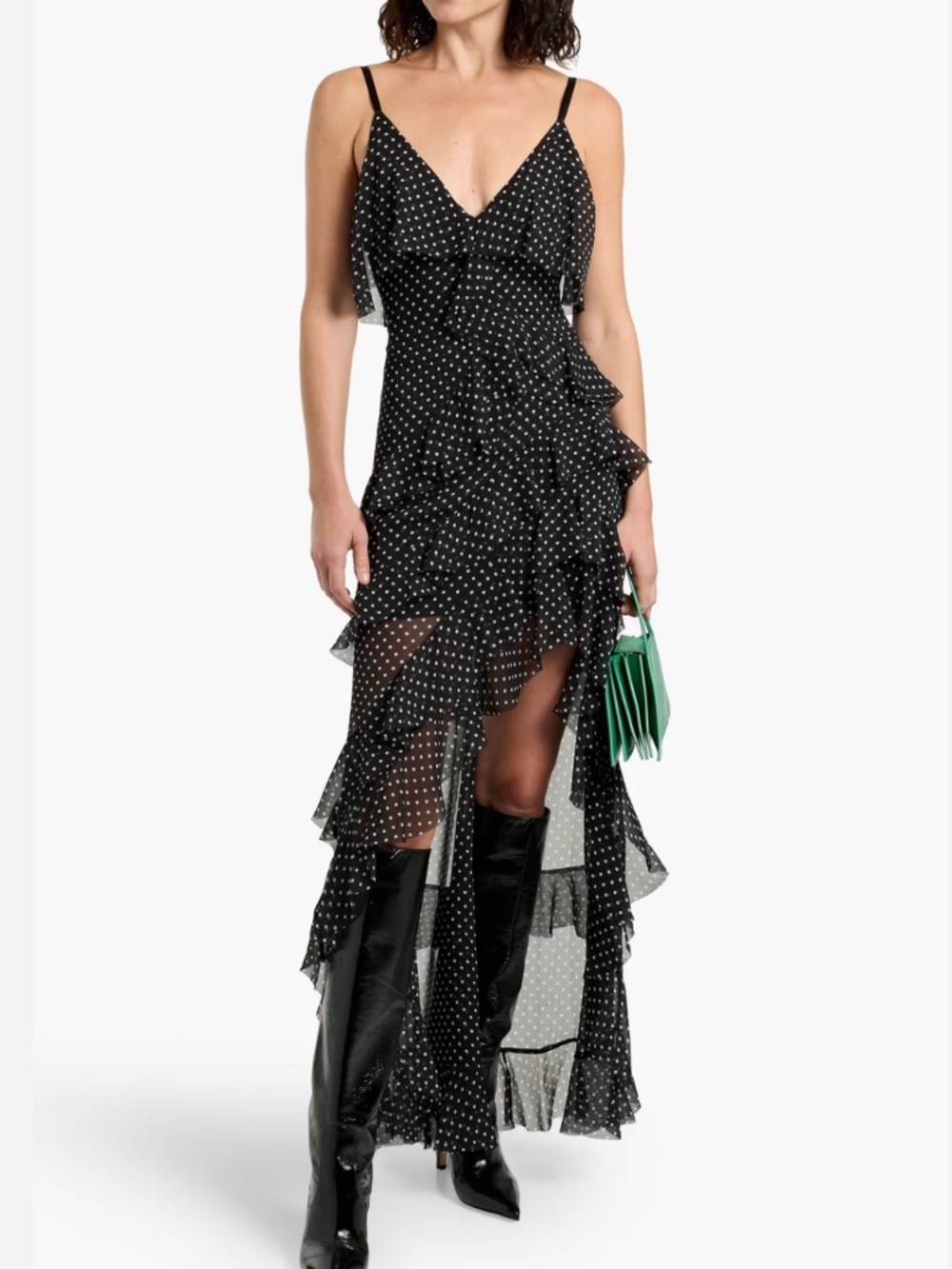 ALICE +OLIVIA Laverne ruffled polka-dot georgette maxi dress